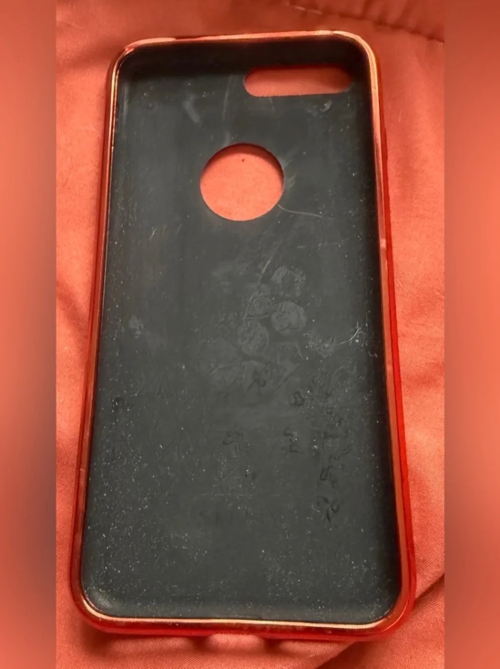iPhone 7 Red and Black Phone Case - Protective Soft Inner Shell